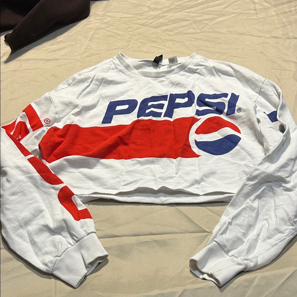 H&M White Tee with Blue Logo